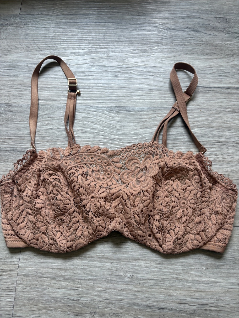 Lace Underwire Bra in Dusty Rose
